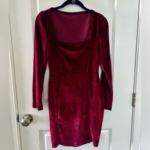 Velvet Cranberry Dress